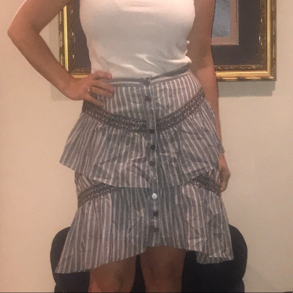 NWT BCBGMaxAzria Tribal Print Button Skirt